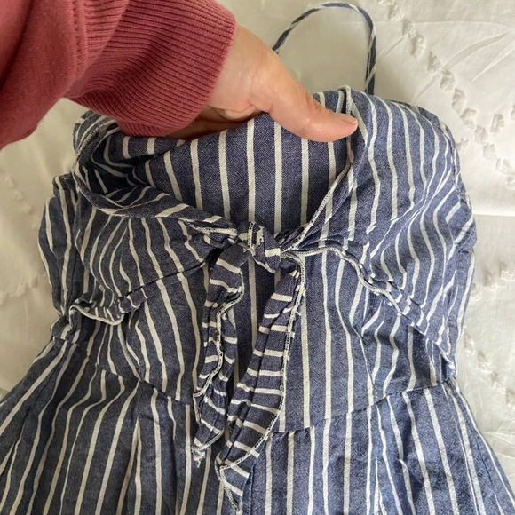 Lavender fields blue white spaghetti strap romper flared legs small - Picture 5 of 12